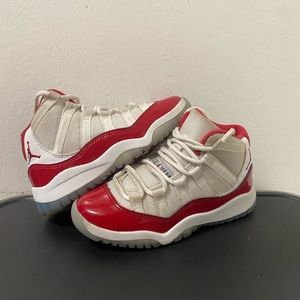 Jordan 11 Retro Cherry Red Size 12C White/Varsity Red 378039-116 Preschool